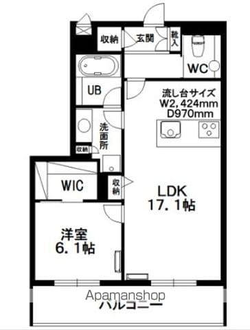 HILLS RESIDENTIAL S12(1LDK/2階)の間取り写真