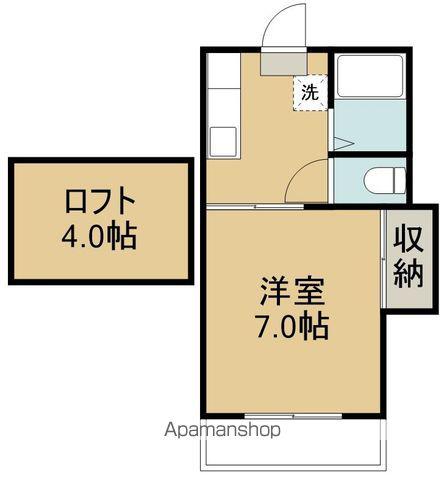 プリンスコート苦竹A(1K/2階)の間取り写真