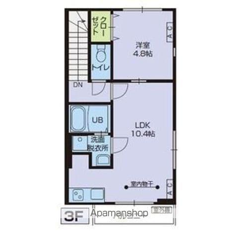 GRIT・NEO C棟(1LDK/3階)の間取り写真