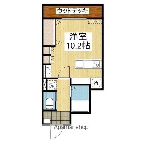 アルト山越(ワンルーム/1階)の間取り写真