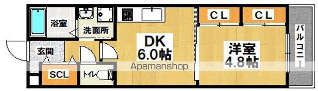 TKアンバーコート浜寺Ⅱ(1DK/3階)の間取り写真