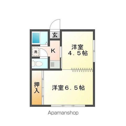 アーバンウエーブ岩成台(2K/1階)の間取り写真