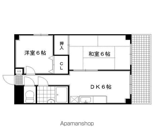 ヴィラ福田(2DK/3階)の間取り写真