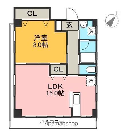 レイバーハイツ(1LDK/2階)の間取り写真