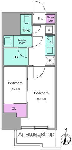 ドゥーエ亀戸Ⅲ(2K/4階)の間取り写真