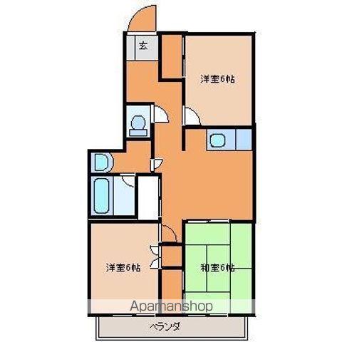 ハイツ麹屋 Ⅰ(3LDK/2階)の間取り写真