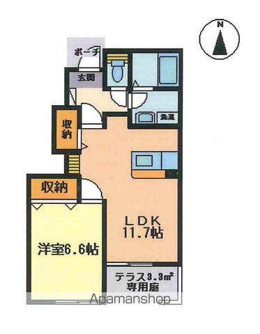 エルシオン K・K(1LDK/1階)の間取り写真