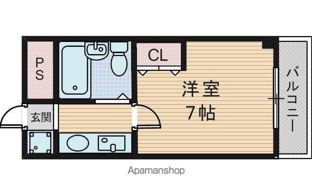 メーベルハイツC棟(1K/2階)の間取り写真