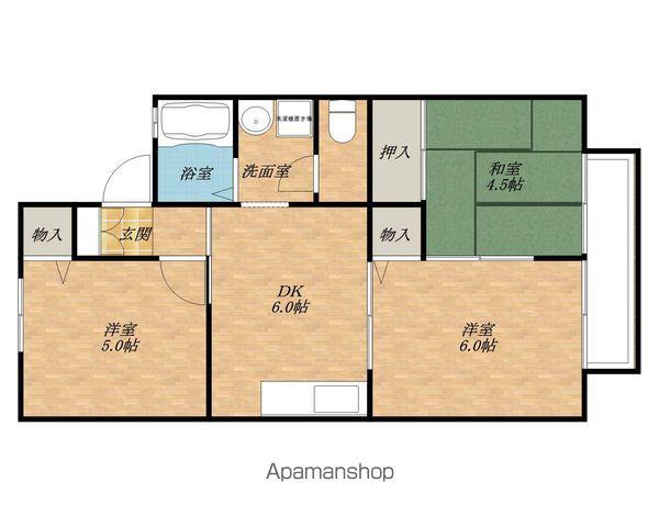 サングレース(3DK/1階)の間取り写真