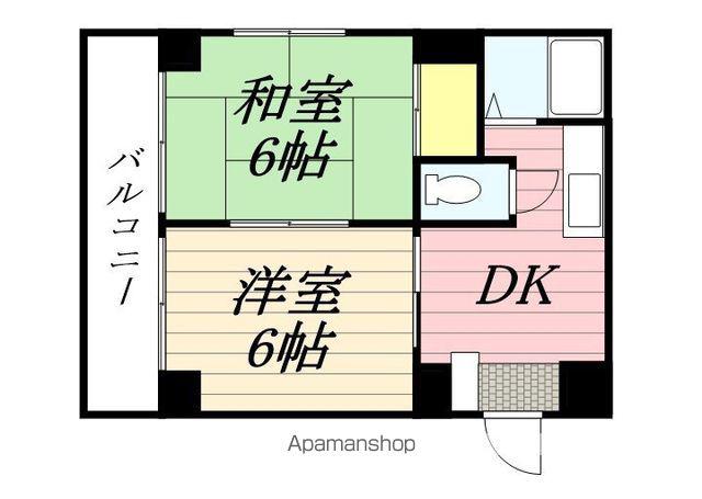 レジデンス秀峰(2DK/3階)の間取り写真