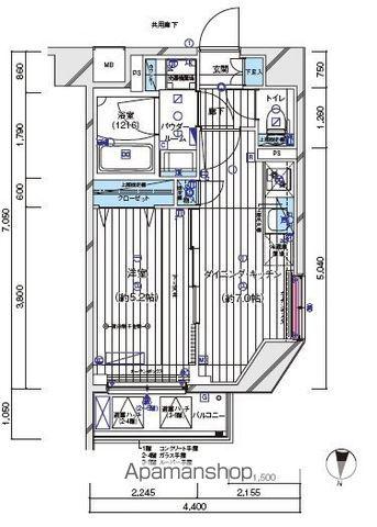 メインステージ板橋ウエスト(1DK/3階)の間取り写真