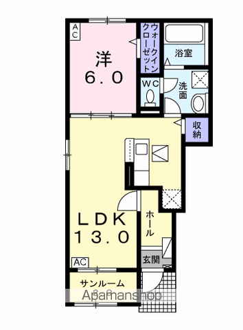 ブルー バレーⅡ(1LDK/1階)の間取り写真