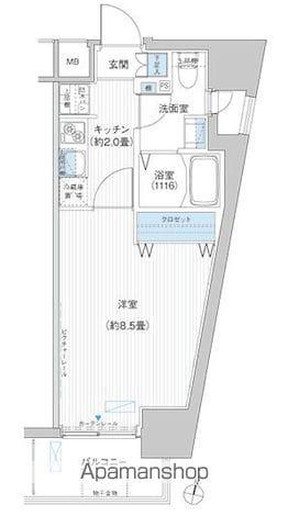 カーサラスク目白台(1K/8階)の間取り写真