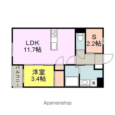 ベルオロール大善寺(1SLDK/4階)の間取り写真