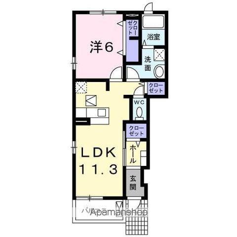 ニュープレイスA(1LDK/1階)の間取り写真