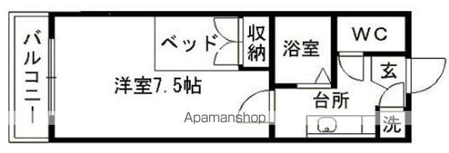 ヴェルドール水前寺(1K/2階)の間取り写真