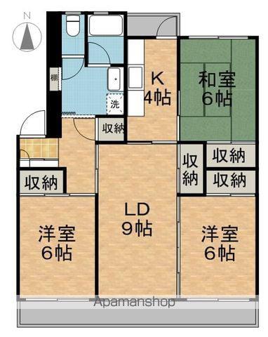 上松ハイツ(3LDK/2階)の間取り写真