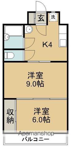 アーバンハイツ中野栄(2K/3階)の間取り写真