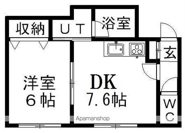 レクレール澄川(1DK/3階)の間取り写真