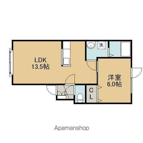 レインボーハウス優(1LDK/2階)の間取り写真