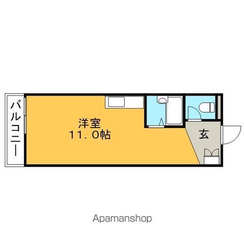 北原ビル(ワンルーム/2階)の間取り写真