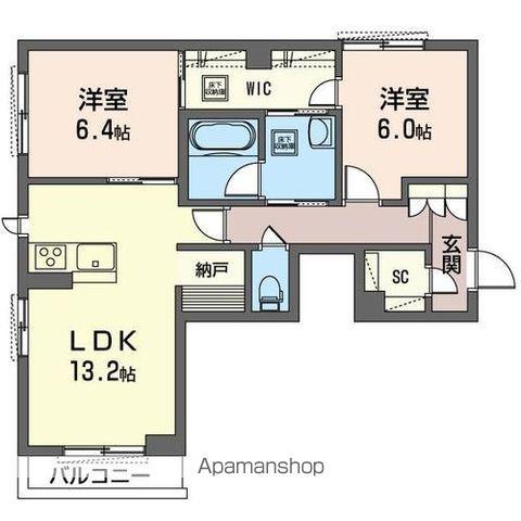 フェヴリエ(2LDK/1階)の間取り写真