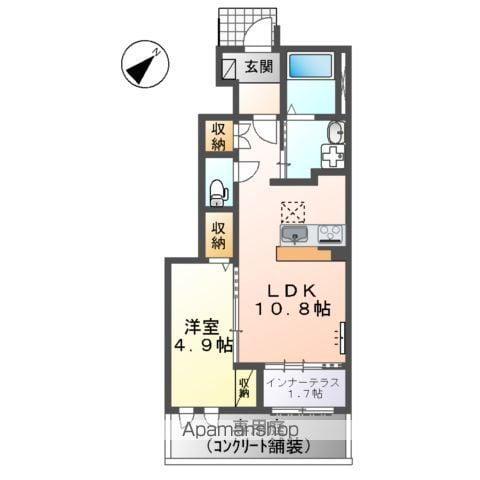 東海道本線 静岡駅 バス乗車時間:15分 中村町上バス停で下車 徒歩4分 2階建 築1年(1LDK/1階)の間取り写真