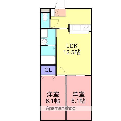 シティメディアⅨ(2LDK/1階)の間取り写真