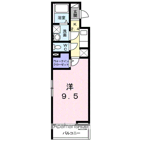 ティ・シュティル 都町(1K/3階)の間取り写真
