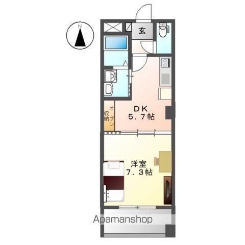 リバパレス鶴舞(1DK/10階)の間取り写真