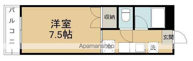 トップヒルズ北山(1K/1階)の間取り写真