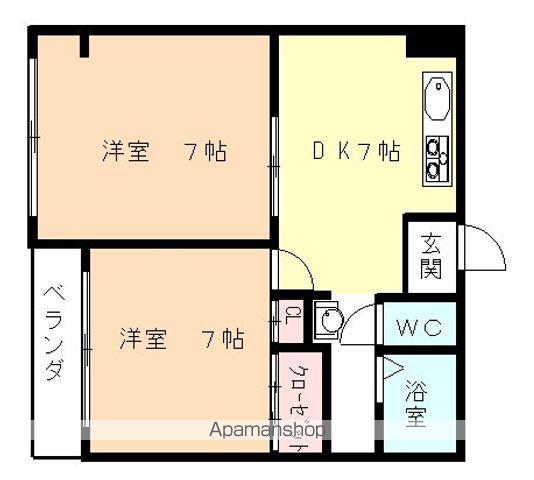 レジデンス江尻(2DK/1階)の間取り写真