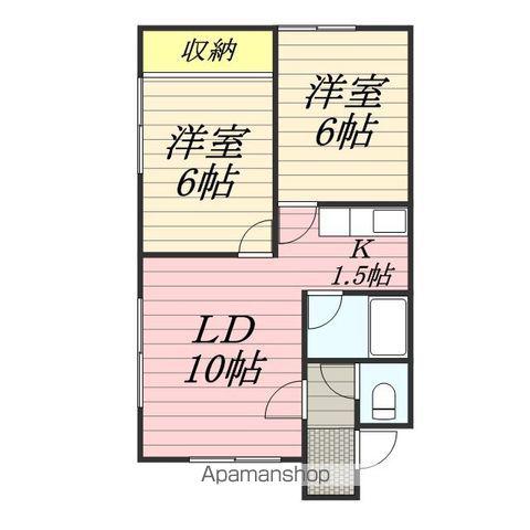ハイツ松浦(2LDK/1階)の間取り写真