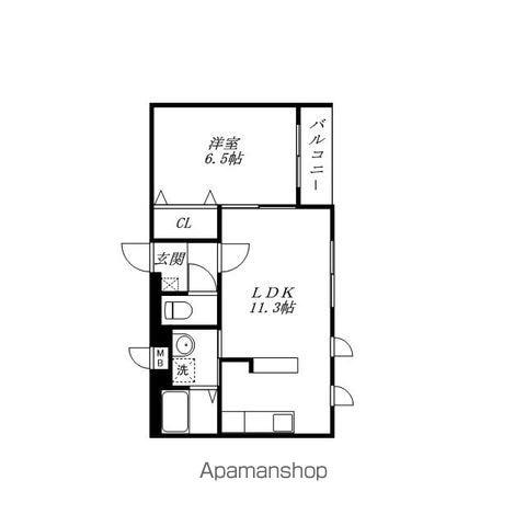 ノイオウミ(1LDK/3階)の間取り写真