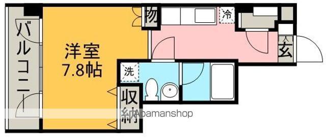 コモド若葉(ワンルーム/6階)の間取り写真