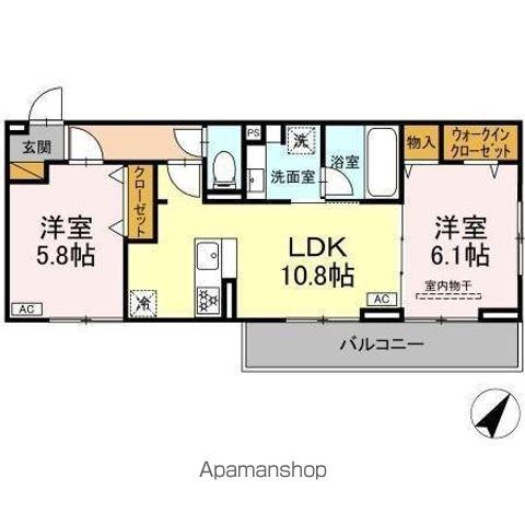 プラヴール(2LDK/3階)の間取り写真