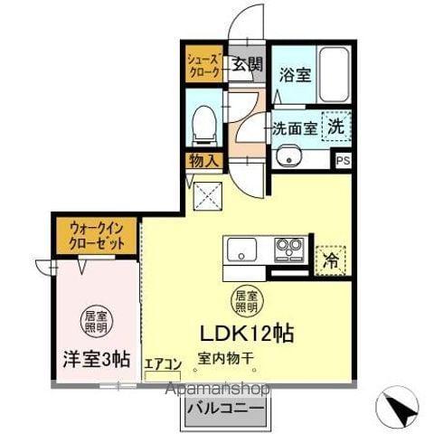 ラ・トゥール二番館(1LDK/1階)の間取り写真