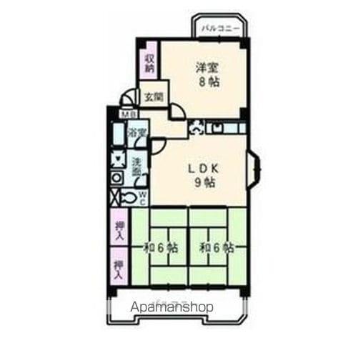 七反田ハイツ(3LDK/4階)の間取り写真