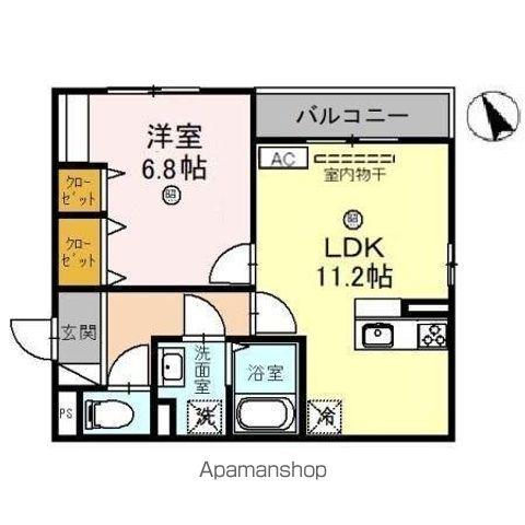 CASA CIEL(1LDK/1階)の間取り写真