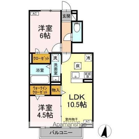 レクエルド(2LDK/1階)の間取り写真