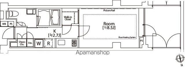 カスタリア市ヶ谷(1K/B1階)の間取り写真