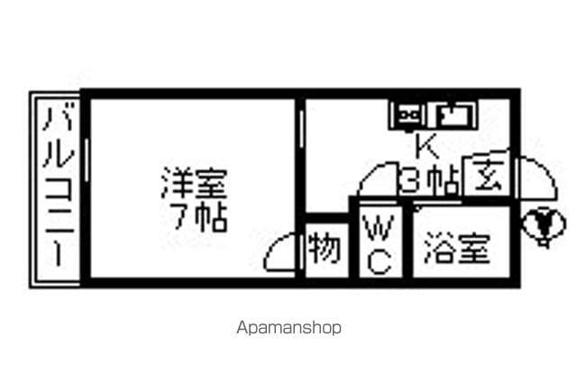 サンリバーかわきん(1K/1階)の間取り写真