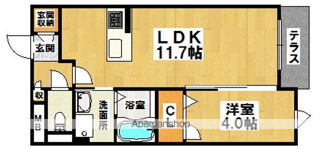 アルベイト石津川(1LDK/1階)の間取り写真