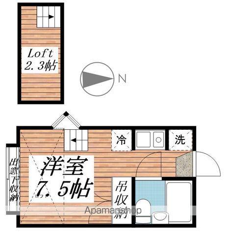 ウエストハイム国領(ワンルーム/2階)の間取り写真