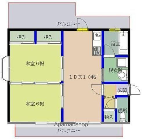 アマノビル(2LDK/4階)の間取り写真