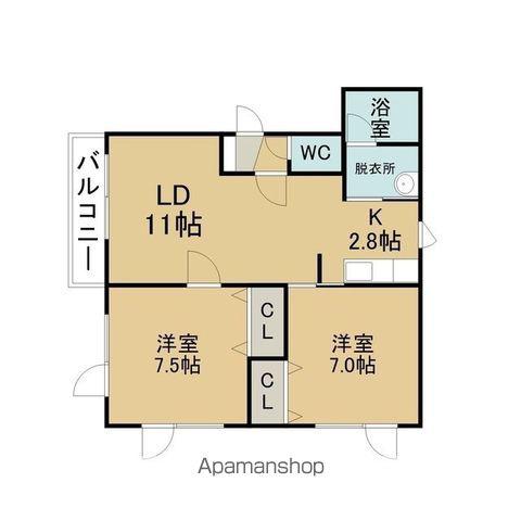 サンシャインⅢ番館(2LDK/2階)の間取り写真