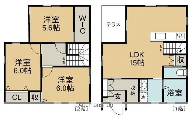 名鉄河和線 成岩駅 徒歩8分 2階建 築7年(3LDK)の間取り写真