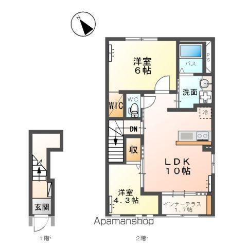 フォルトゥナ(2LDK/2階)の間取り写真