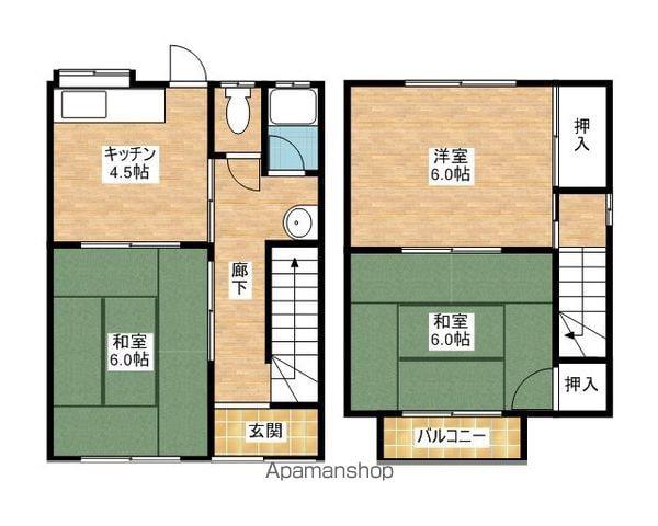 和歌山線 岩出駅 徒歩28分 2階建 築33年(3DK/2階)の間取り写真