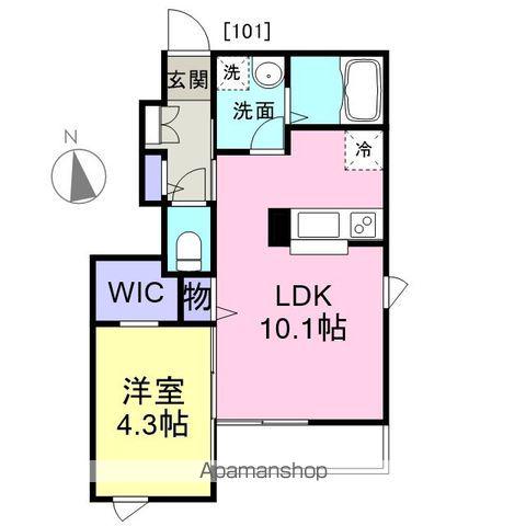 グランデ・ジュメリー(1LDK/1階)の間取り写真